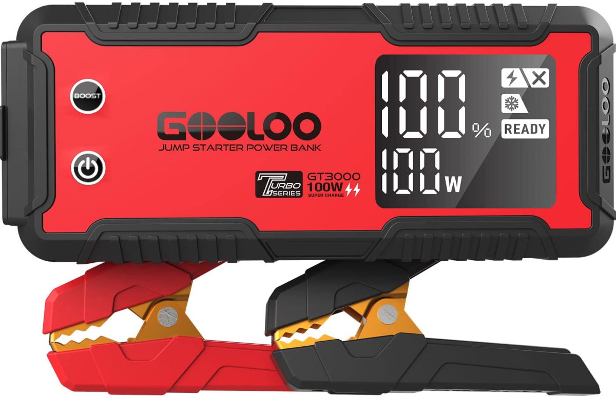 Car Jump Starter, GOOLOO GT3000 3000A Peak, 100W 2-Way Fast Charging, –  Constance Paton Store